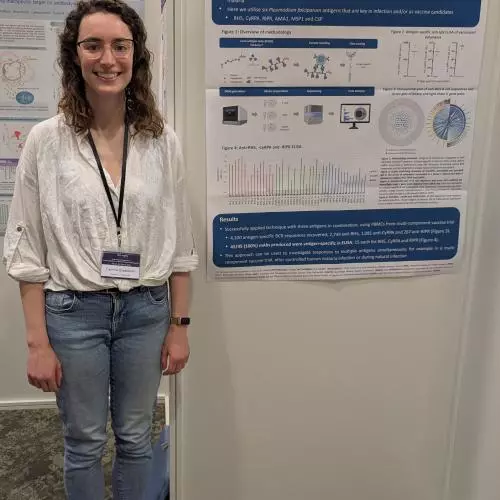 Millie with poster